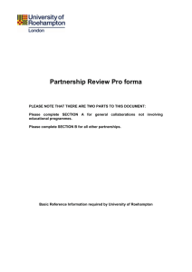 Partnership review proforma