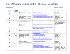 SCH-3U-Unit-3---Quantities in Chemistry