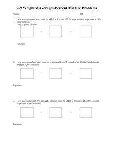 2-9 Weighted Averages-Percent Mixture Problems