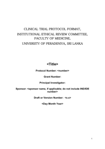Format for Clinical Trial Protocol