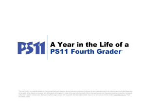 A Year in the Life of a PS11 Fourth Grader