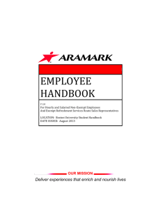 ARAMARK`s Social Networking Policy applies to