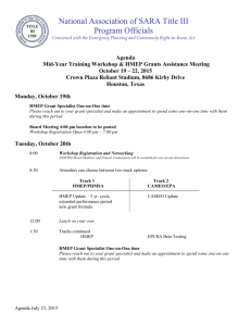 Agenda Mid-Year Training Workshop & HMEP Grants