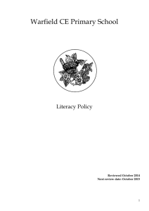 Literacy Policy Warfield October 2014