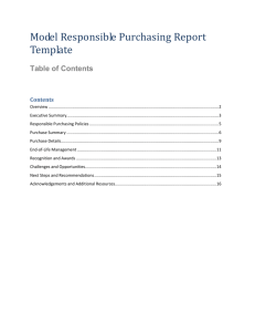 The Model Responsible Purchasing Report