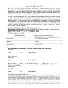 Authorized Fiscal Agent Representative for the Grant (Fill out only if
