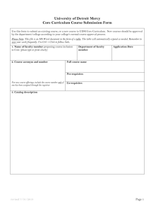 Core Curriculum Course Submission Form