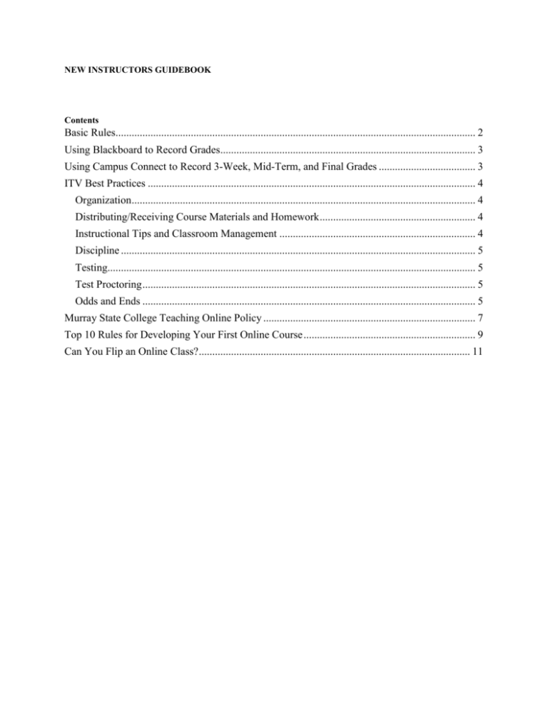 new instructors guidebook