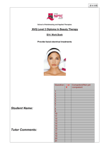 NVQ Level 3 Diploma In Beauty Therapy