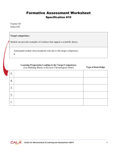 Formative Assessment Worksheet Specification #10