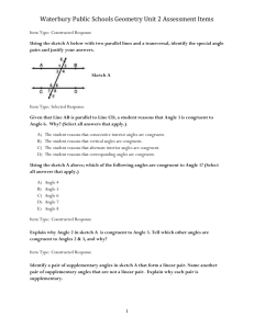 Waterbury Public Schools Geometry Unit 2 Assessment Items