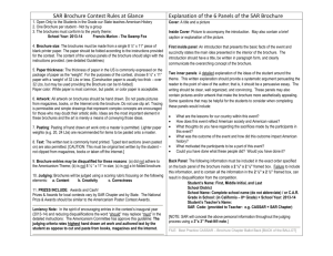 SAR Brochure Contest Rules at Glance Explanation of the 6 Panels
