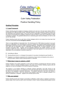 Positive Handling policy - Culmstock Primary School