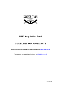 Guidelines for Applicants - Northern Ireland Museums Council
