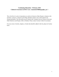 February 2014-Cultural Competency Annotated Bibliography