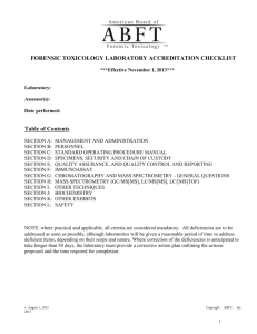 forensic toxicology laboratory accreditation checklist