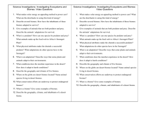 Science Investigations: Investigating Ecosystems and Biomes