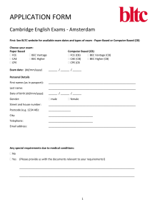 Application form (Pdf) - British language training centre