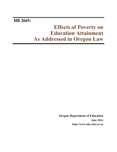 Effects of Poverty on Educational Attainment as Addressed in Oregon