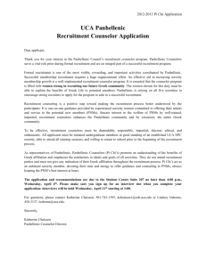 UCA Panhellenic Recruitment Counselor Application