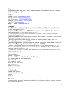 Title: A retrospective cohort study of U.S. service members returning