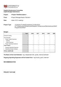 CIC Capital Budget Submission Template