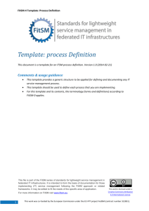 This document is a template for an ITSM process definition. Version