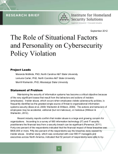 The Role of Situational Factors and Personality on