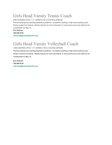 Girls Head Varsity Tennis & Volleyball Coach