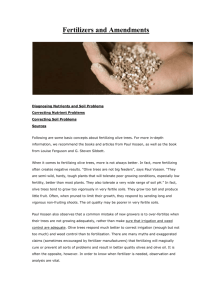 Fertilizers and Amendments Diagnosing Nutrients and Soil