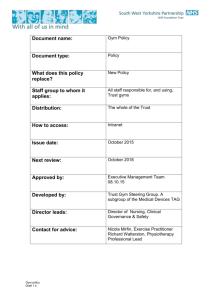 Gym Policy v1 - South West Yorkshire Partnership NHS Foundation