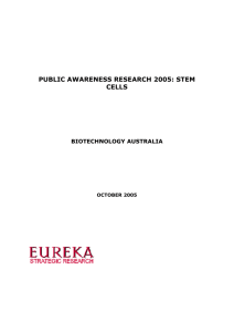 Public Awareness Research 2005: Stem Cells