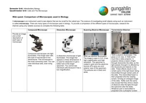 Comparison of Microscopes Answers