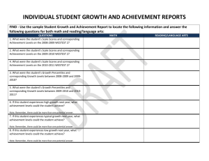 INDIVIDUAL STUDENT GROWTH AND ACHIEVEMENT REPORTS