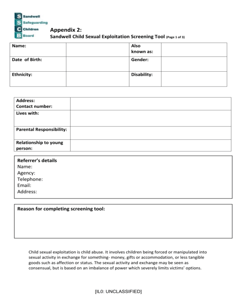 CSE Screening Tool