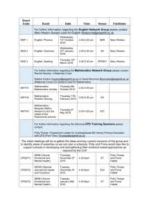 Subject Specific Training Schedule