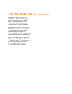 She Walks in Beauty by Lord Byron
