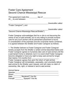 Foster Care Agreement Second Chance Mississippi Rescue This