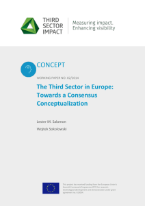 The Third Sector in Europe: Towards a Consensus