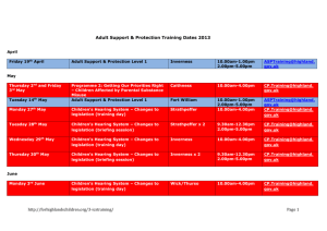 Adult Support & Protection Training Dates 2013 April Friday 19th