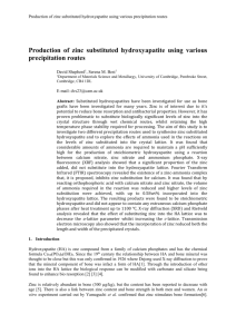 Production of zinc substituted hydroxyapatite using various