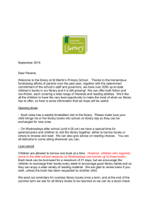 Welcome to the library letter - St Martin`s Catholic Primary School