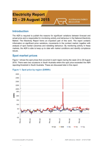 Electricity Report 23 - 29 August 2015