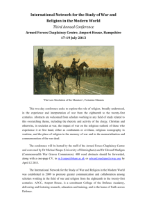 War and Religion Conference (2013) CFP