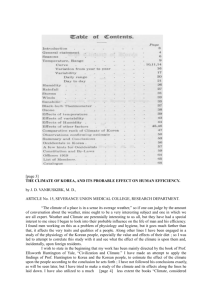 The Climate of Korea, and Its Probable Effect on Human Efficiency