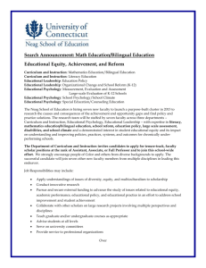 Search Announcement: Math Education/Bilingual Education