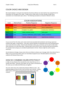 Color Warm/Cool Positive Response Negative Response