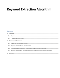 Keyword Extraction Algorithm