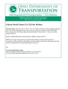 Culvert Work Closes U.S. 22/3 for 30 Days