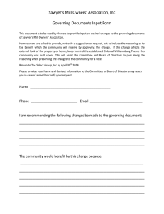 This document is to be used by Owners to provide input on desired